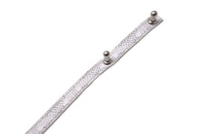 画像をギャラリービューアに読み込む, GOYARD ゴヤール ブレスレット PVC レザー ヘリンボーン柄 44.5cm ホワイト シルバー金具 良品 中古 60816
