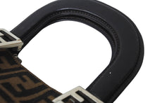 画像をギャラリービューアに読み込む, FENDI フェンディ ズッカ柄 ハンドバッグ ブラウン 総柄 ロゴ 手持ち 鞄 キャンバス レザー 美品 中古 60832