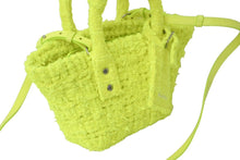画像をギャラリービューアに読み込む, 極美品 BALENCIAGA バレンシアガ ビストロ XXS バスケットバッグ ハンドバッグ ツイード ネオンイエロー 678028 中古 60835