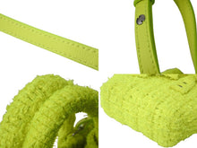 画像をギャラリービューアに読み込む, 極美品 BALENCIAGA バレンシアガ ビストロ XXS バスケットバッグ ハンドバッグ ツイード ネオンイエロー 678028 中古 60835