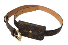 Load image into Gallery viewer, LOUIS VUITTON ルイヴィトン ベルト サンチュール ポシェット ポーチ付き ブラウン 90/36 M6933U 美品 中古 60851