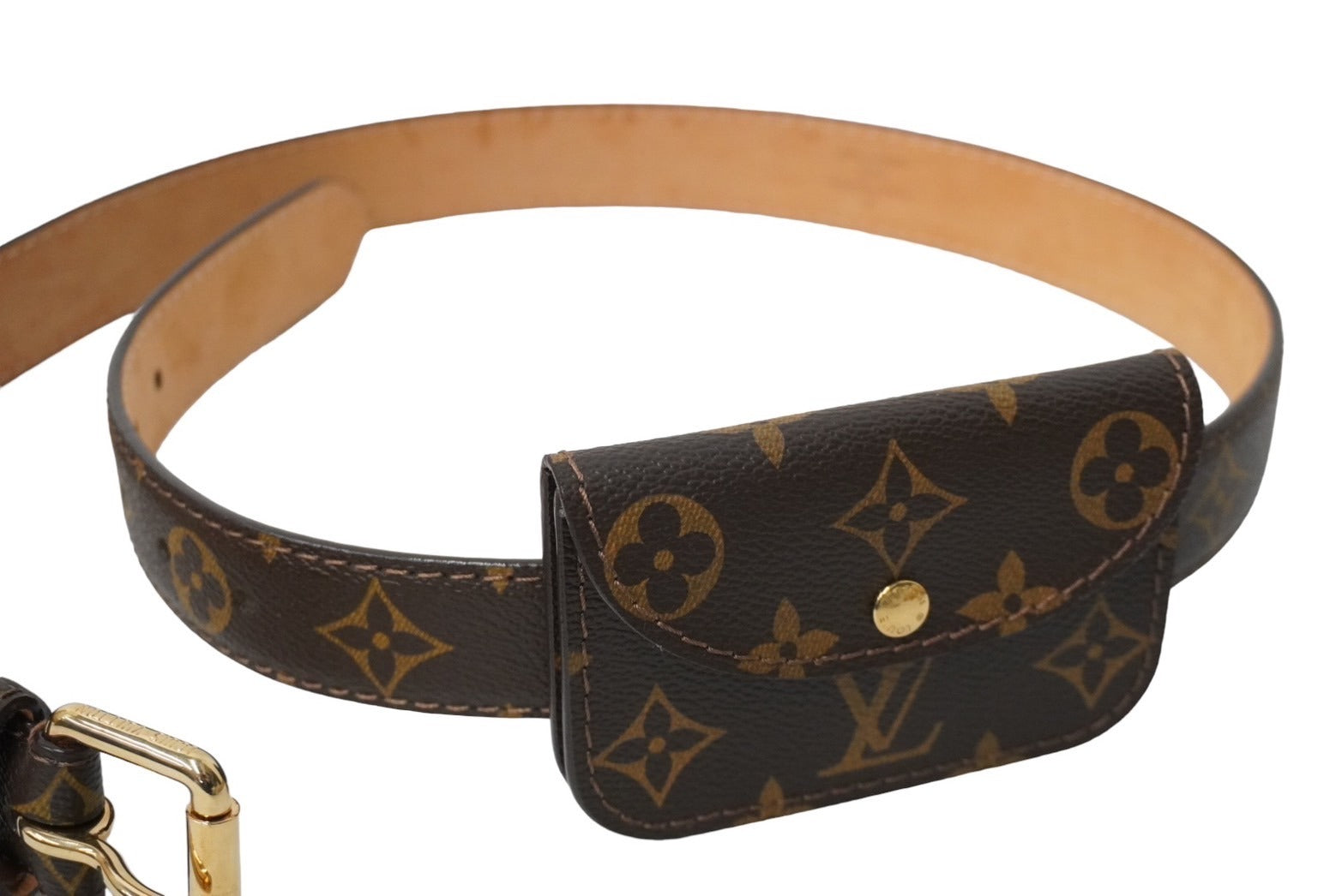 LOUIS VUITTON ルイヴィトン ベルト サンチュール ポシェット ポーチ付き ブラウン 90/36 M6933U 美品 中古 60851 –  Casanova Vintage