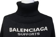 画像をギャラリービューアに読み込む, BALENCIAGA バレンシアガ ニット WFPロゴ ウール オーバーサイズ タートルネック K80 542703 T1507 サイズXL 美品 中古 60894