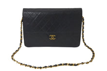 画像をギャラリービューアに読み込む, CHANEL シャネル マトラッセ チェーンショルダーバッグ ココマーク 5番台 プッシュロック ブラック ラムスキン ゴールド金具 美品 中古 60963