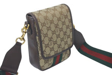 Load image into Gallery viewer, 新品同様品 GUCCI × PALACE グッチ×パレス ショルダーバッグ GGキャンバス シェリーライン 723142 ベージュ ブラウン 61005