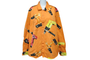 Supreme Long Sleeve Shirt Drills Work Shirt Drill Shirt 19SS Size M Orange Good Condition Used 61047