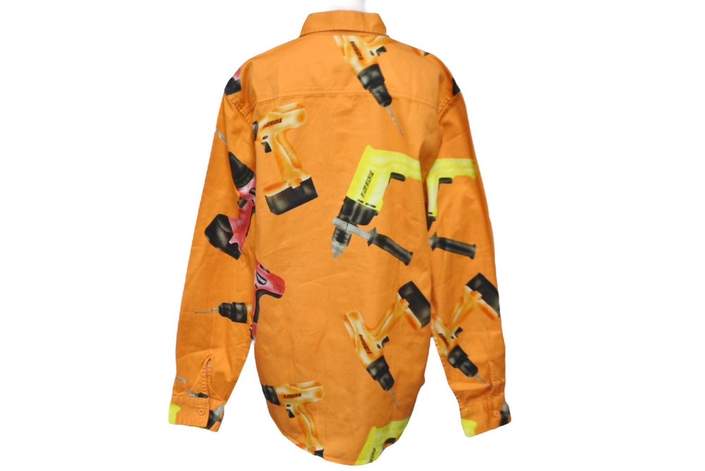 Supreme シュプリーム 長袖シャツ Drills Work Shirt ドリルシャツ 19SS サイズM オレンジ 美品 中古 61047