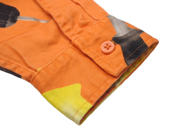 Supreme Long Sleeve Shirt Drills Work Shirt Drill Shirt 19SS Size M Orange Good Condition Used 61047