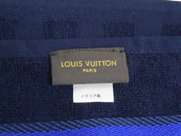 極美品 LOUIS VUITTON ルイヴィトン ダミエ ジムセット タオル ナップサック リストバンド ネイビー M78544 中古 61054
