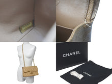 画像をギャラリービューアに読み込む, 極美品 CHANEL マトラッセ Wフラップ チェーンショルダー キャビアスキン 6番台 23cm ショルダーバッグ ベージュ ゴールド金具 中古 61101