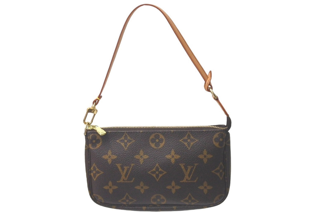 LOUIS VUITTON ルイ ヴィトン アクセサリーポーチ ミニポシェットアクセソワール M58009 モノグラム ブラウン 美品 中古 61118