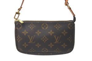 LOUIS VUITTON ルイ ヴィトン アクセサリーポーチ ミニポシェットアクセソワール M58009 モノグラム ブラウン 美品 中古 61118