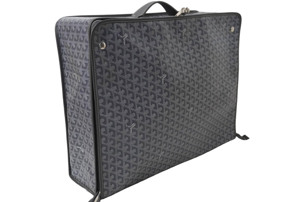 GOYARD Trunk Caravelle 50 Foldable Herringbone pattern Custom color Gray Silver hardware Good condition Used 61143