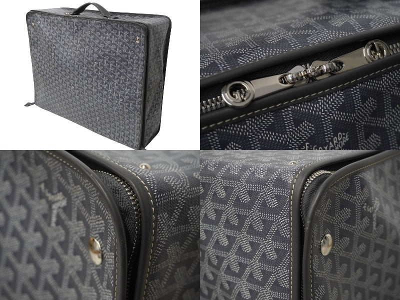 GOYARD Trunk Caravelle 50 Foldable Herringbone pattern Custom color Gray Silver hardware Good condition Used 61143