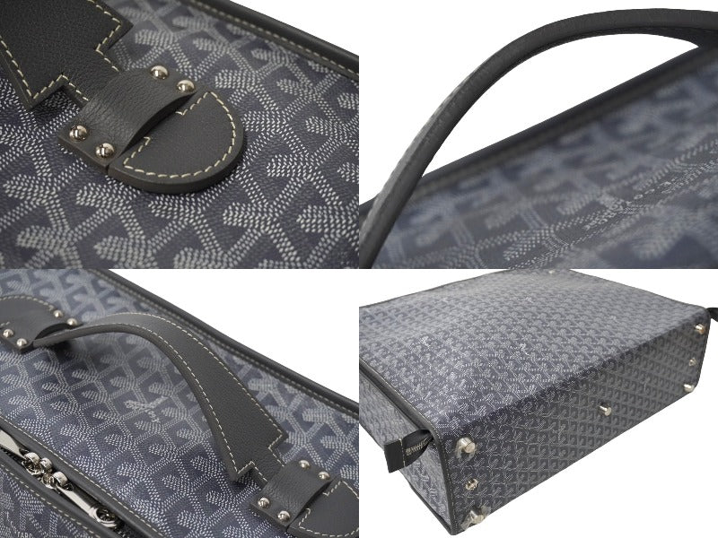 GOYARD Trunk Caravelle 50 Foldable Herringbone pattern Custom color Gray Silver hardware Good condition Used 61143