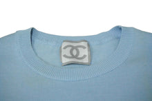 画像をギャラリービューアに読み込む, CHANEL シャネル スポーツライン 半袖ニット Tシャツ ココマーク ブルー コットン P21671V01329 良品 中古 61160