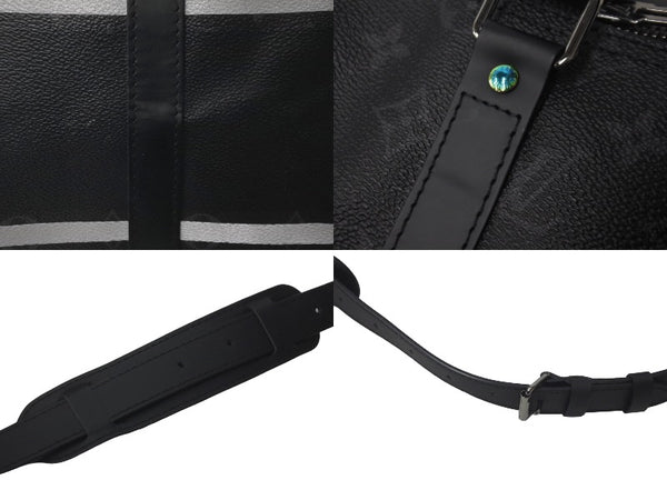 Very good condition LOUIS VUITTON Boston bag Keepall Bandouliere 55 Hiroshi Fujiwara Fragment Black M43413 Used 61193