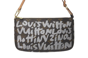 LOUIS VUITTON ルイヴィトン アクセポ ポシェット アクセソワール M92192 モノグラムグラフィティ ホワイト 美品 中古 61208