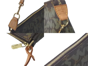 LOUIS VUITTON ルイヴィトン アクセポ ポシェット アクセソワール M92191 モノグラムグラフィティ グリーン 美品 中古 61209