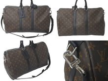 画像をギャラリービューアに読み込む, LOUIS VUITTON ルイ ヴィトン キーポル バンドリエール45 ボストンバッグ M56711 モノグラムマカサー ブラウン 美品 中古 61226