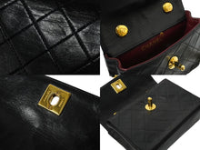 Load image into Gallery viewer, CHANEL シャネル ミニマトラッセ14 ハーフフラップ チェーンショルダーバッグ 1番台 ブラック ゴールド金具 美品 中古 61227