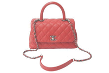 画像をギャラリービューアに読み込む, 新品同様 CHANEL シャネル マトラッセ ココトップハンドル ハンドバッグ チェーンショルダー バッグ A92990 レッド 中古 61228