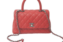 画像をギャラリービューアに読み込む, 新品同様 CHANEL シャネル マトラッセ ココトップハンドル ハンドバッグ チェーンショルダー バッグ A92990 レッド 中古 61228