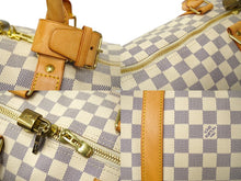 画像をギャラリービューアに読み込む, LOUIS VUITTON ルイヴィトン ボストンバッグ キーポル50 ダミエアズール N41430 ホワイト 美品 中古 61304