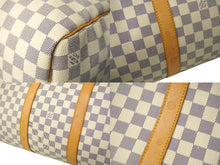 画像をギャラリービューアに読み込む, LOUIS VUITTON ルイヴィトン ボストンバッグ キーポル50 ダミエアズール N41430 ホワイト 美品 中古 61304