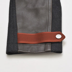 新品同様品 HERMES エルメス エルボーパッチ付き 2024年 コート ジャケット 希少 ブラック ブラウン ダークブラウン シルバー金具 中古 4a006131