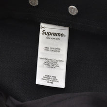 画像をギャラリービューアに読み込む, 極美品 Supreme シュプリーム リジッド セルビッチ デニム ロゴパッチ コットン サイズ36 ブラック 中古 4a006132
