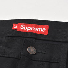 画像をギャラリービューアに読み込む, 極美品 Supreme シュプリーム リジッド セルビッチ デニム ロゴパッチ コットン サイズ36 ブラック 中古 4a006132