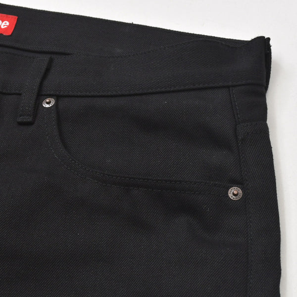 極美品 Supreme シュプリーム リジッド セルビッチ デニム ロゴパッチ コットン サイズ36 ブラック 中古 4a006132