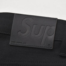 画像をギャラリービューアに読み込む, 極美品 Supreme シュプリーム リジッド セルビッチ デニム ロゴパッチ コットン サイズ36 ブラック 中古 4a006132
