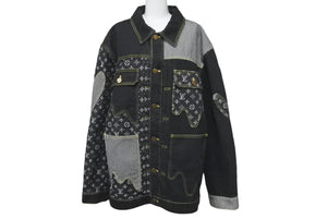 極美品 LOUIS VUITTON ×NIGO ルイヴィトン×NIGOモノグラムクレイジーデニム ジャケット 22SS サイズ48 RM221M 中古 61324