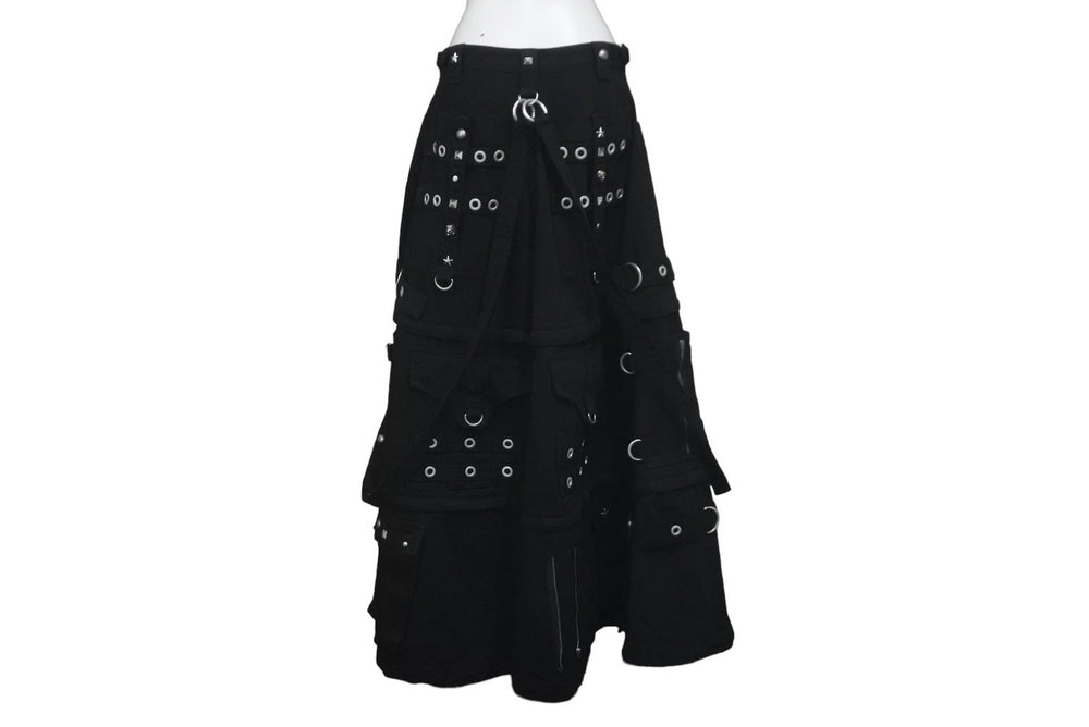 極美品 BALENCIAGA バレンシアガ マキシ リバー スカート 3WAY 22SS ブラック デニム サイズ34 681718 中古 61365