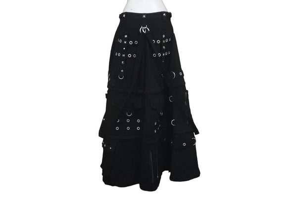 極美品 BALENCIAGA バレンシアガ マキシ リバー スカート 3WAY 22SS ブラック デニム サイズ34 681718 中古 61365