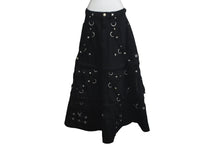 画像をギャラリービューアに読み込む, 極美品 BALENCIAGA バレンシアガ マキシ リバー スカート 3WAY 22SS ブラック デニム サイズ34 681718 中古 61365