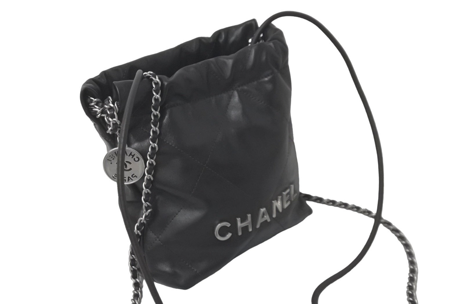 新品同様品 CHANEL シャネル 22ミニ チェーンショルダーバッグ AS3980 ランダム カーフスキン モカ ブラウン シルバー 中古  61399 – Casanova Vintage