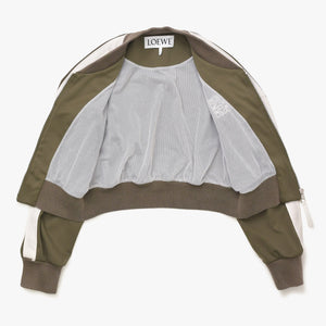 LOEWE ロエベ アナグラム テクニカルジャージー ボンバージャケット 24AW S359Y02XC2 カーキ サイズS 美品 中古 4a006141