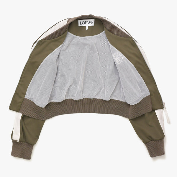 LOEWE ロエベ アナグラム テクニカルジャージー ボンバージャケット 24AW S359Y02XC2 カーキ サイズS 美品 中古 4a006141
