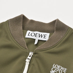 LOEWE ロエベ アナグラム テクニカルジャージー ボンバージャケット 24AW S359Y02XC2 カーキ サイズS 美品 中古 4a006141