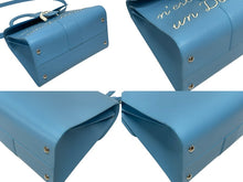 Load image into Gallery viewer, 極美品 DELVAUX デルヴォー L'Humour MM ルーモア MM ハンドバッグ AA0480AAM040BCM 2WAY ブルー シルバー金具 中古 4b006147
