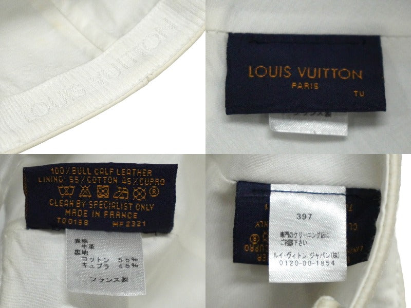 LOUIS VUITTON ルイ ヴィトン キャスケット モノグラム クイル1.0 キャップ レザー MP2321 ホワイト 美品 中古 61492  – Casanova Vintage