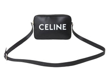 画像をギャラリービューアに読み込む, CELINE セリーヌ レザーショルダーバッグ F-C-3213 ロゴ メンズバッグ ブラック シルバー金具 美品 中古 61493