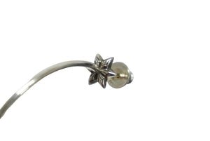 極美品 CHROME HEARTS クロムハーツ フープピアス スターモチーフ 2.7g 内径3.8cm シルバー925 中古 61499