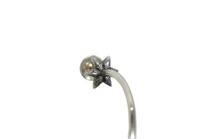 極美品 CHROME HEARTS クロムハーツ フープピアス スターモチーフ 2.7g 内径3.8cm シルバー925 中古 61499