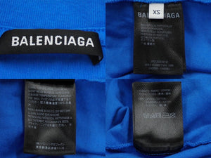 極美品 BALENCIAGA バレンシアガ COPYRIGHT コピーライト ロゴプリント半袖Ｔシャツ コットン ブルー XS 中古 61531