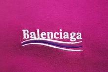 Load image into Gallery viewer, 新品末使用 BALENCIAGA バレンシアガ キャンペーンロゴ Tシャツ レース ドレス ワンピース コットン パープル S 中古 61532