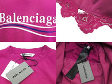 Load image into Gallery viewer, 新品末使用 BALENCIAGA バレンシアガ キャンペーンロゴ Tシャツ レース ドレス ワンピース コットン パープル S 中古 61532